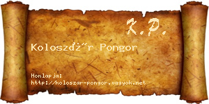 Koloszár Pongor névjegykártya
